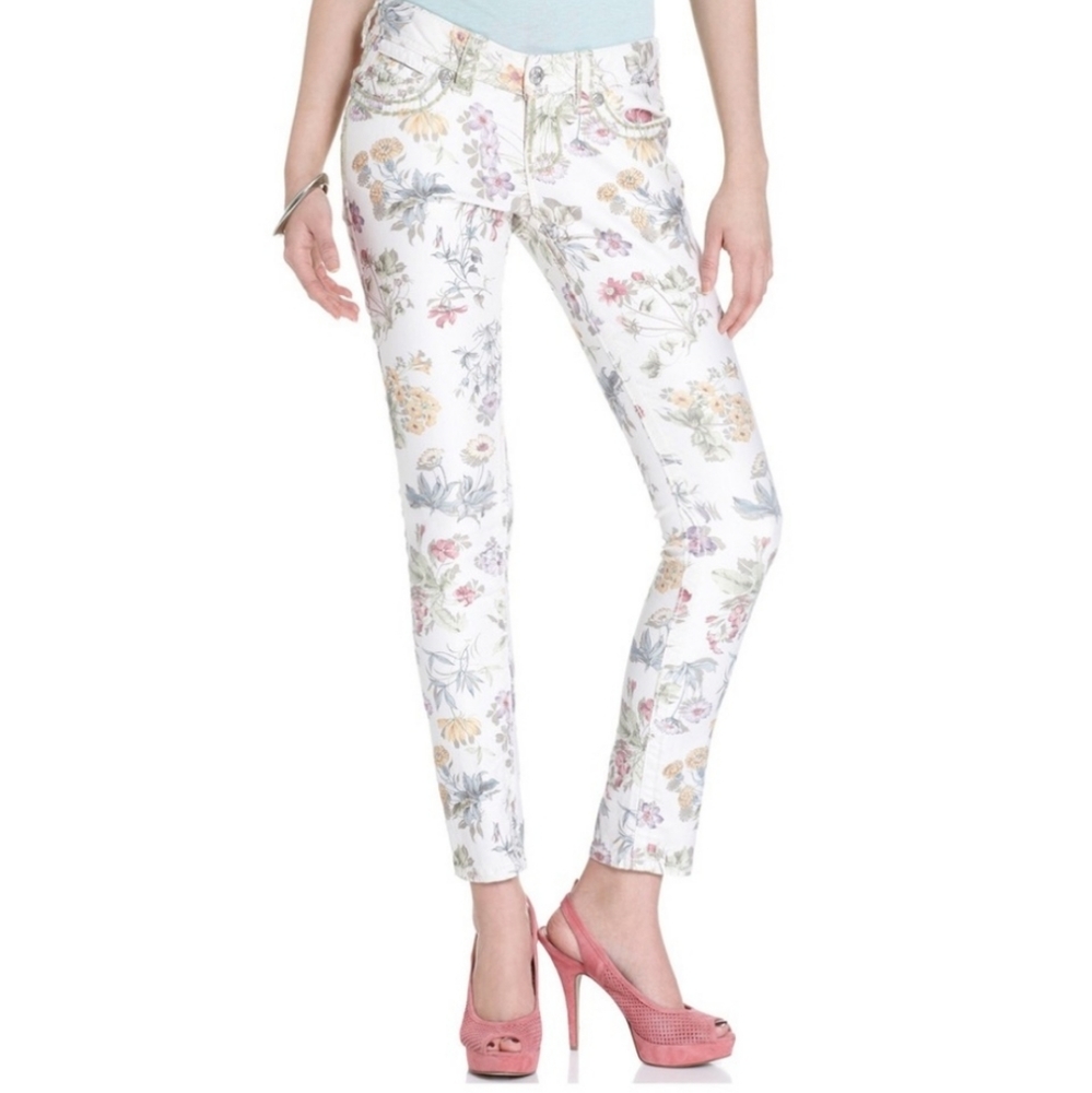 MISS ME Floral ankle skinny jeans 26